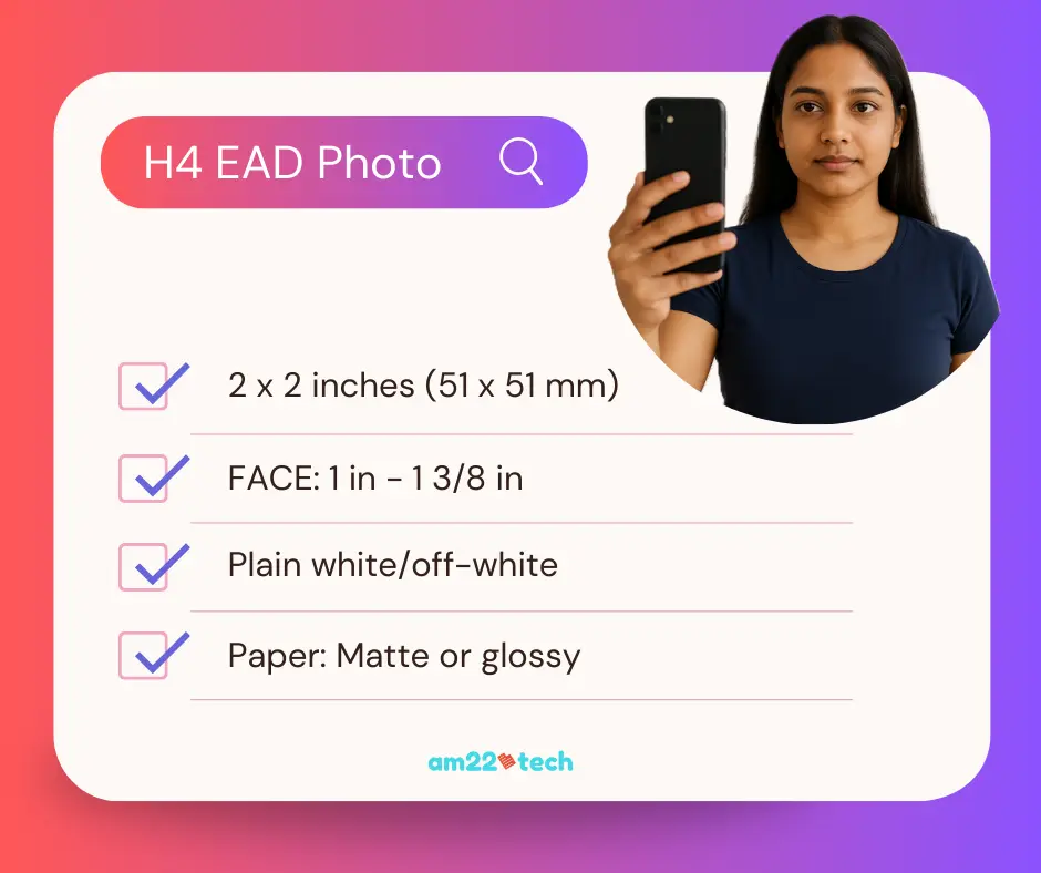 H4 EAD photo requirements
