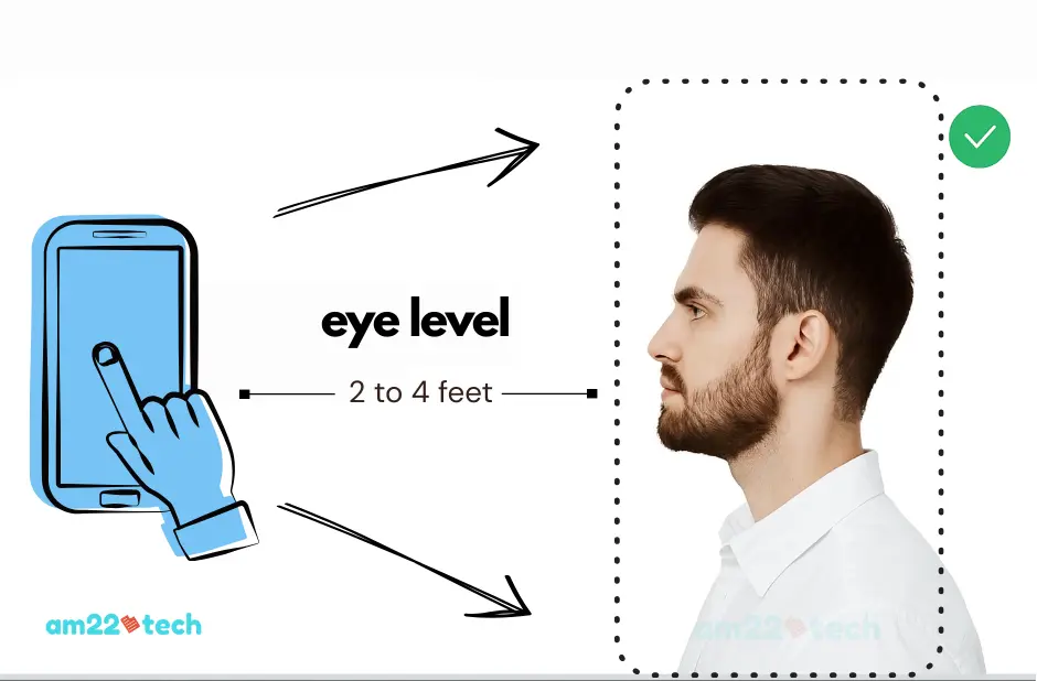 Correct camera setup for a passport photo